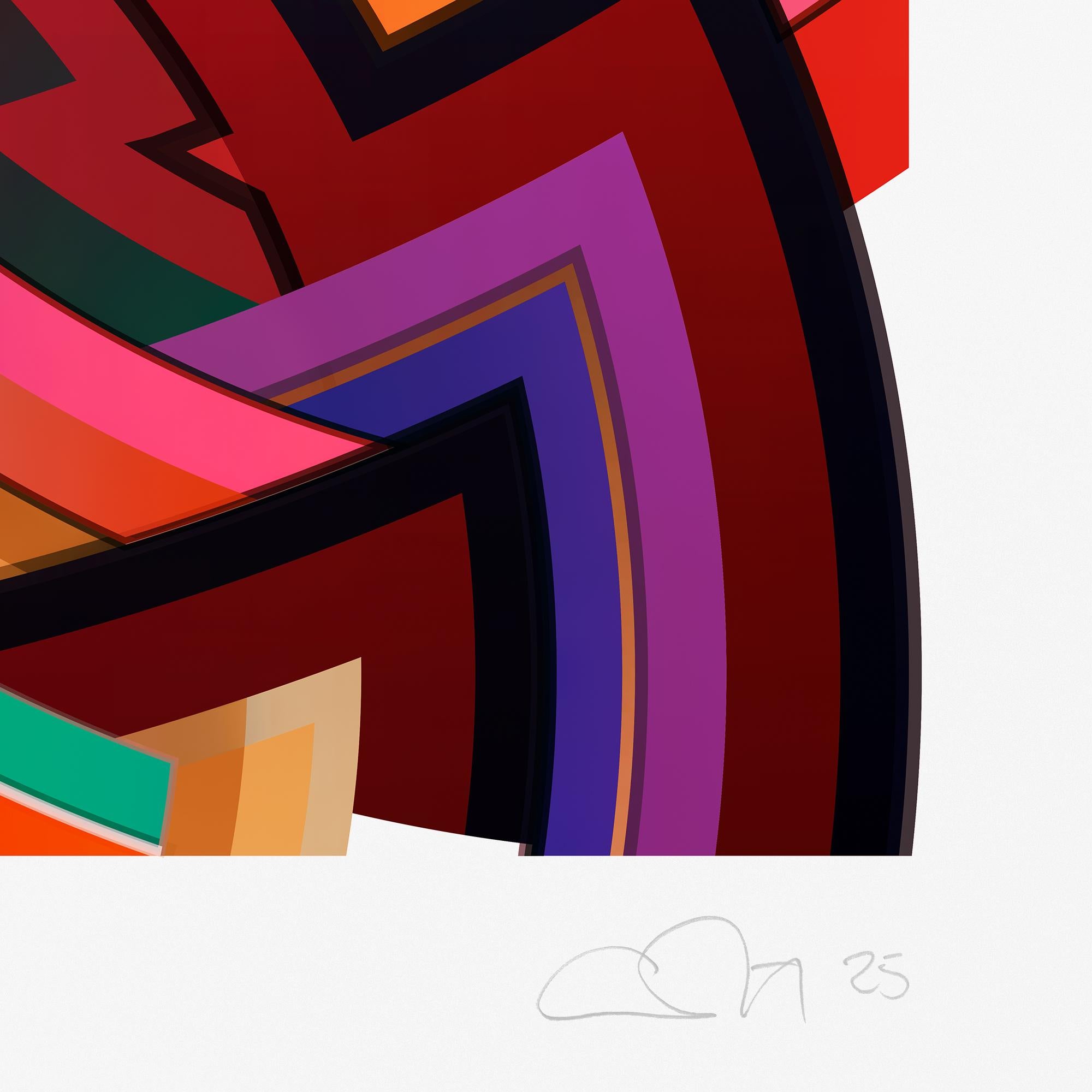 interStella / QUAD 4 CV3 - Abstract Print Bianco di Chuck Elliott