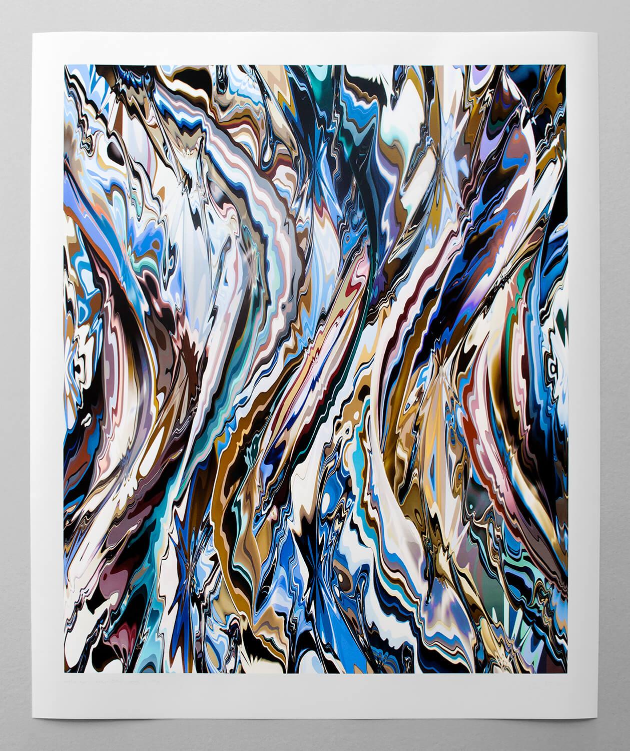 Chuck Elliott Abstract Print - Lyric SV / cerulean wave