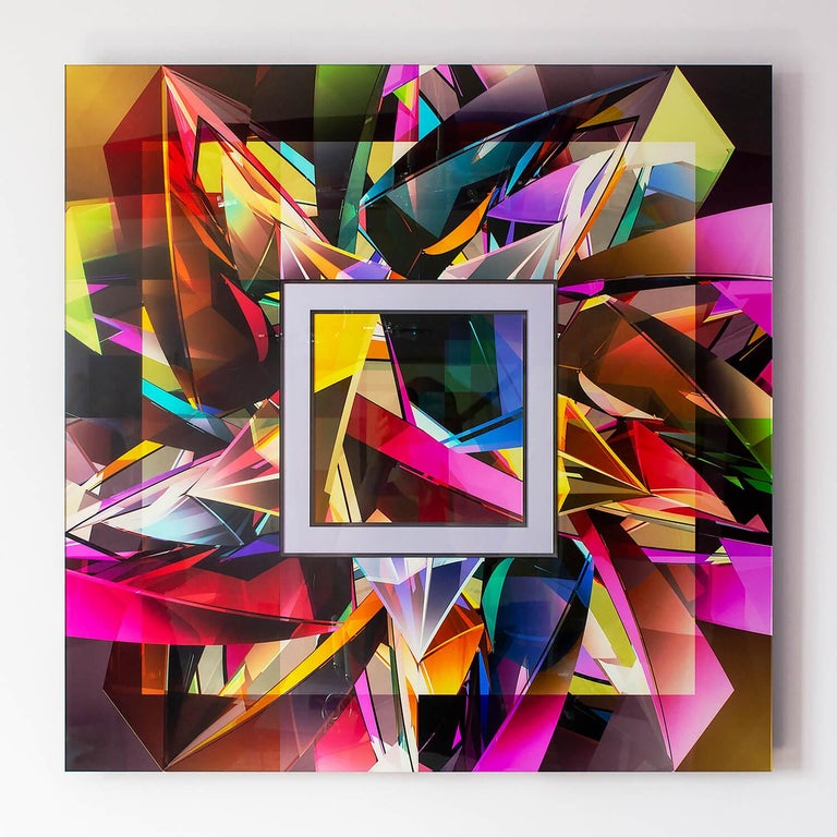 Chuck Elliott Abstract Print - Stellify / TWO / cerise glaze