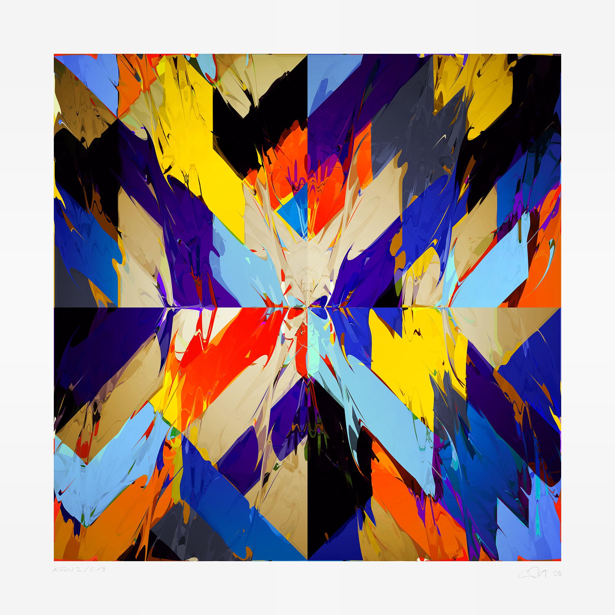 Chuck Elliott Abstract Print - XGen 2 / chromatic variation 3