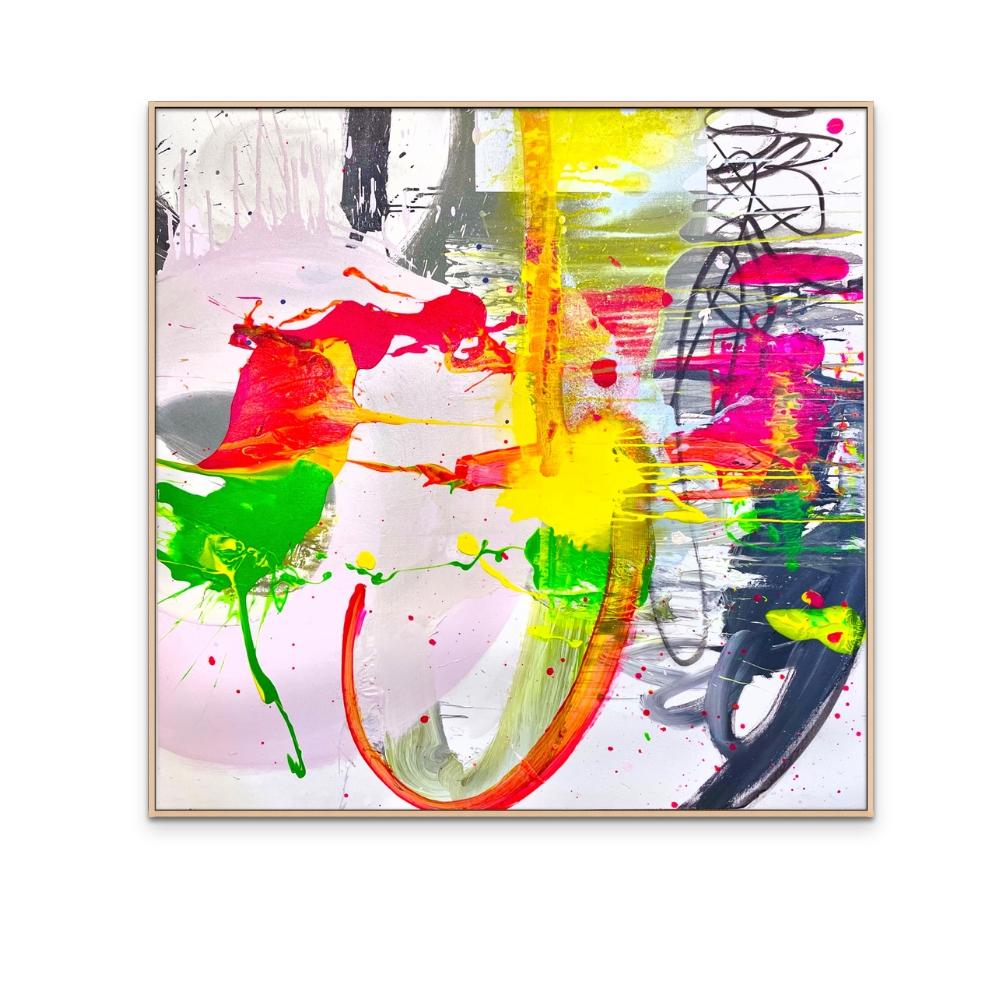 Let Go - Große Acrylfarbe auf Leinwand im abstrakten Expressionismus-Stil (Abstrakt), Mixed Media Art, von Chuck Hipsher