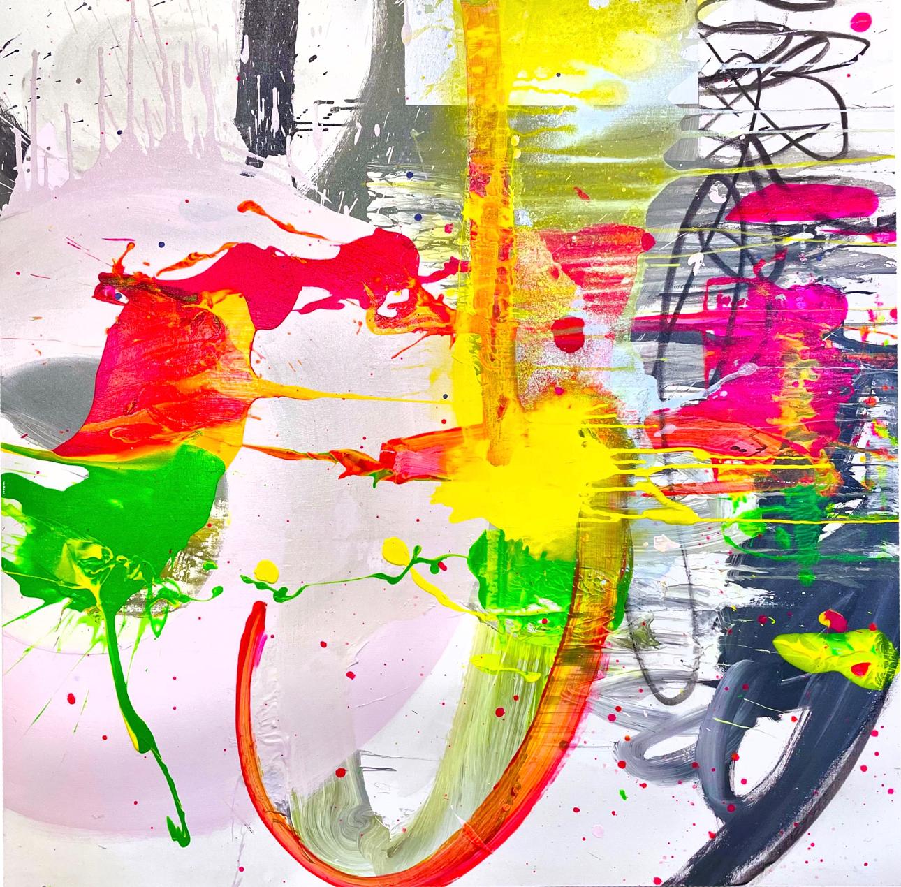 Let Go - Große Acrylfarbe auf Leinwand im abstrakten Expressionismus-Stil – Mixed Media Art von Chuck Hipsher