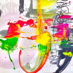Peinture abstraite sur toile « Let Go » en techniques mixtes 2022