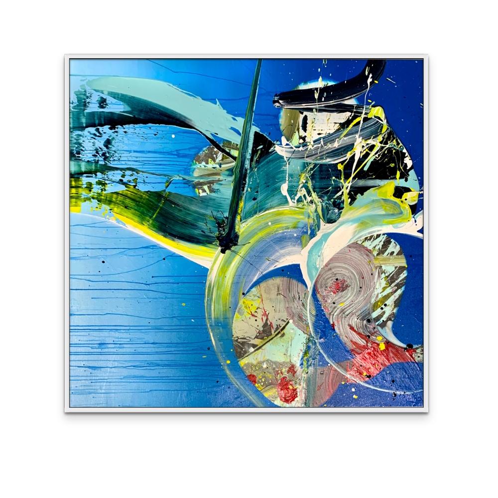 Night Swim, farbenfroher abstrakter Expressionismus, großes zeitgenössisches Acryl auf Leinwand im Angebot 1