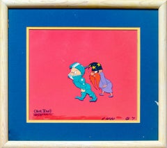 Porky Pig & Yosemite Sam hand painted Looney Tunes film cel by Chuck Jones