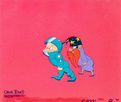 Vintage Porky Pig & Yosemite Sam hand painted Looney Tunes film cel by Chuck Jones