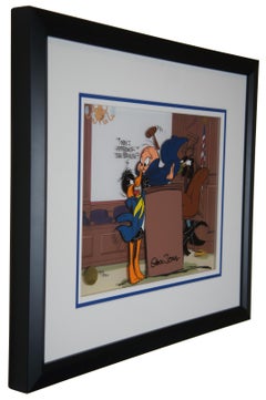 Chuck Jones Signed Animation Cel Approach the Bench Looney Tunes Warner Bros COA