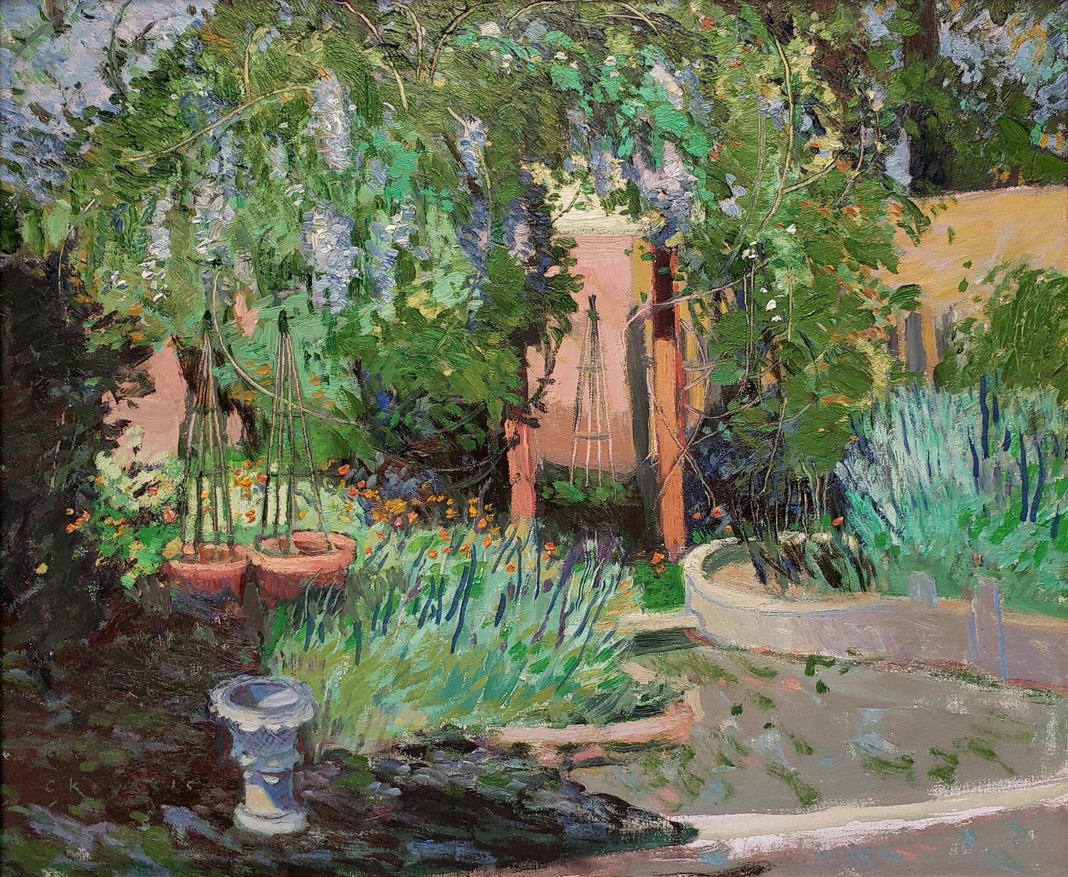 Wisteria Wandering ; The Artist's Garden, North Hills, CA - Painting de Chuck Kovacic