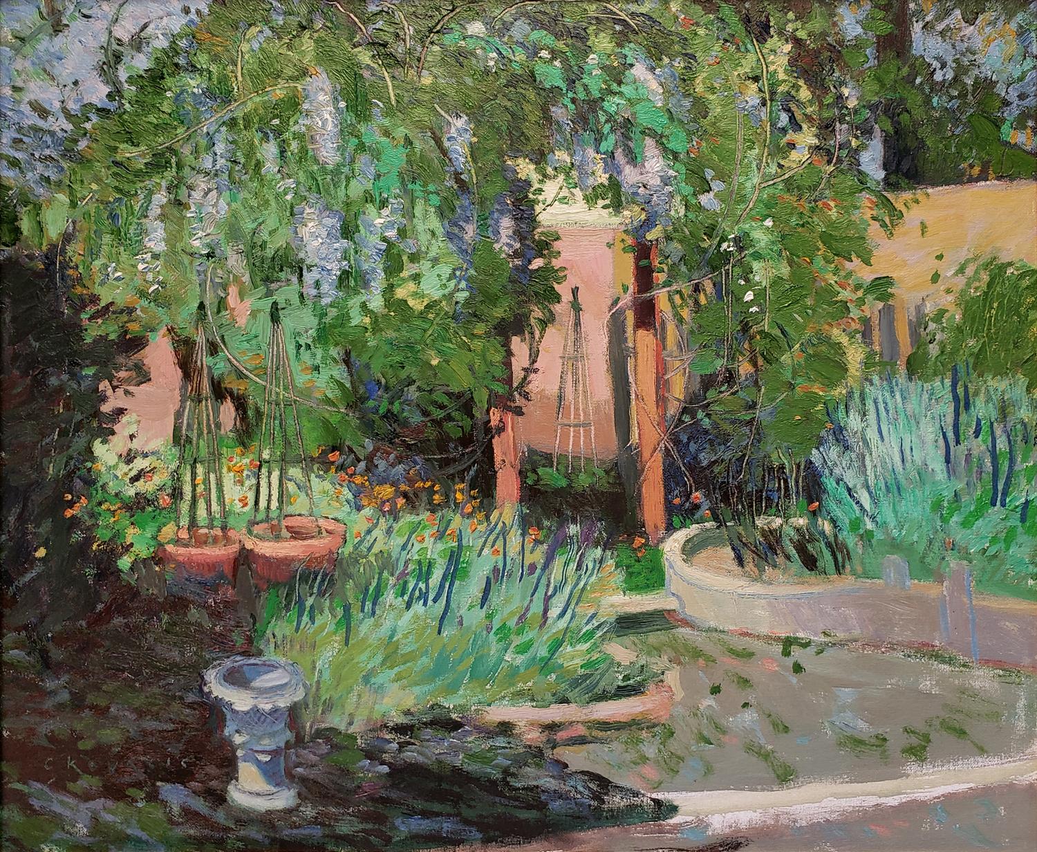 Wisteria Wandering; The Artist's Garden, North Hills, CA - Painting by Chuck Kovacic