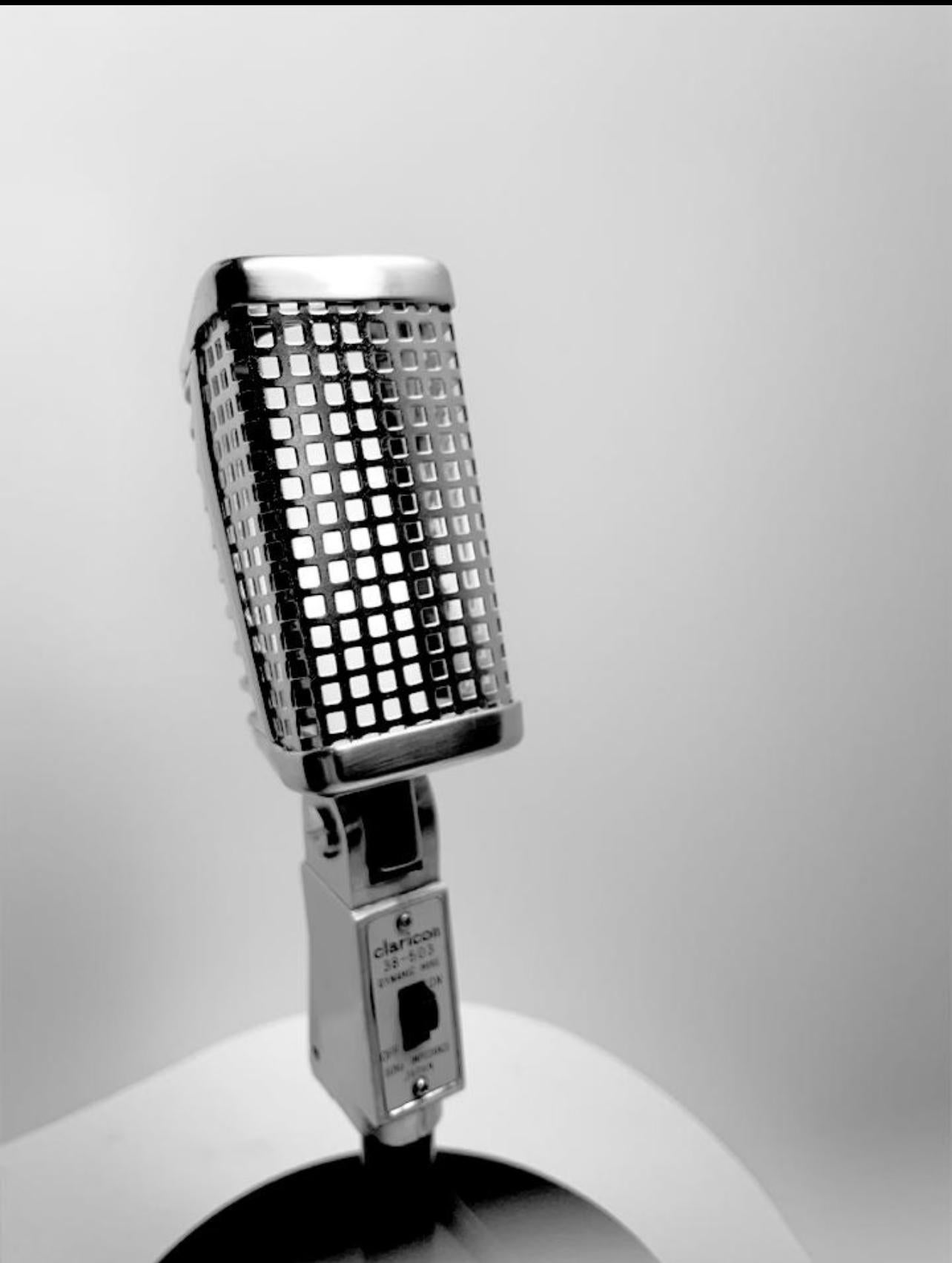 Artist: Chuck Krause (1949)
Title: 1960’s Claricon 38-503 Dynamic Microphone Repurposed Lamp Sculpture
Year: Repurposed in 2019

- original vintage, repurposed, non-audible microphone

- overall height (includes stand): 11”

- microphone head: