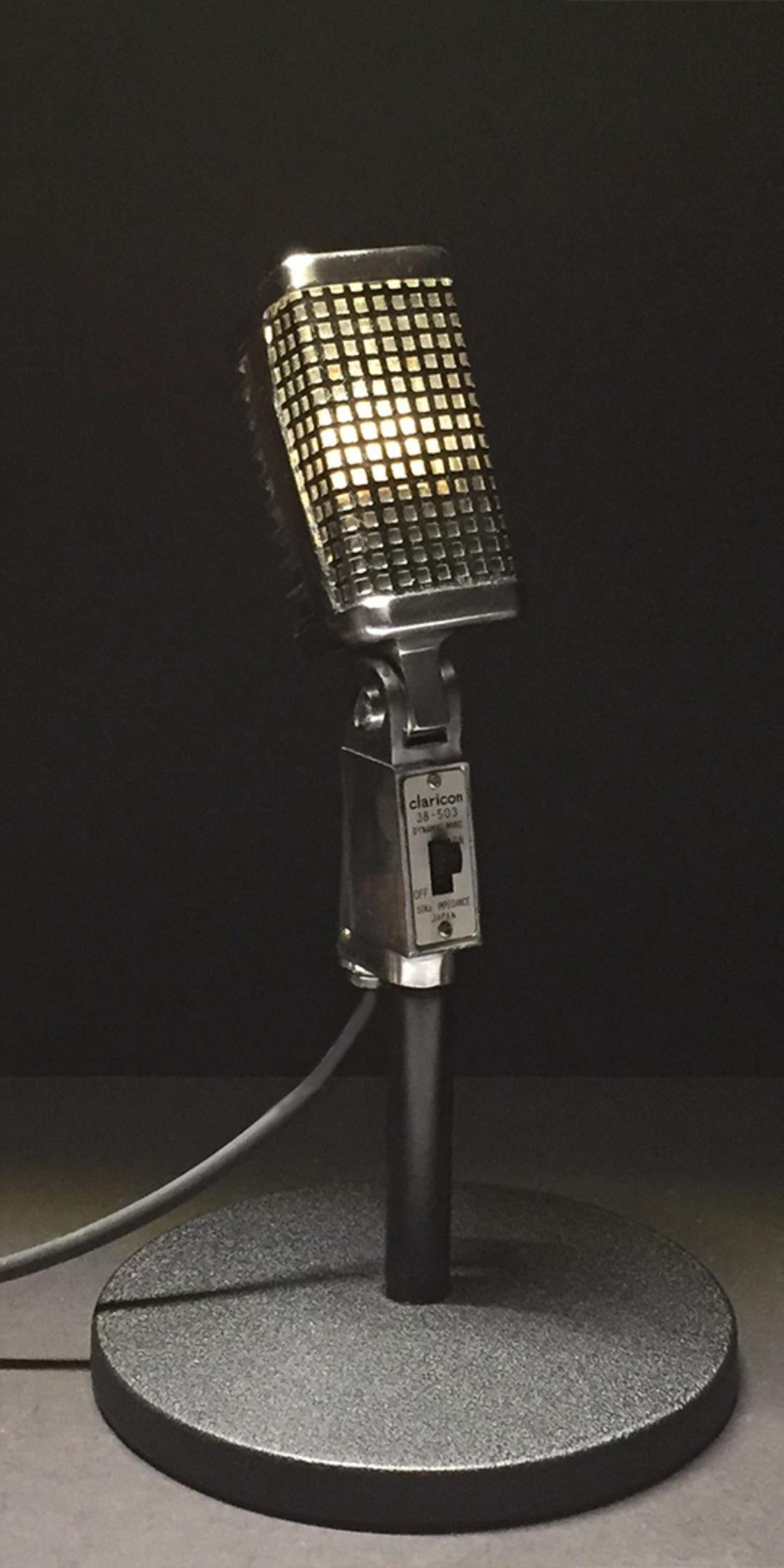 Original 1960s Claricon 38-503 Dynamic Microphone Repurposed Lamp Sculpture