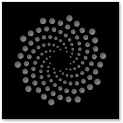 Spirals (Black & Gray), original three dimensional geometric design wall relief 