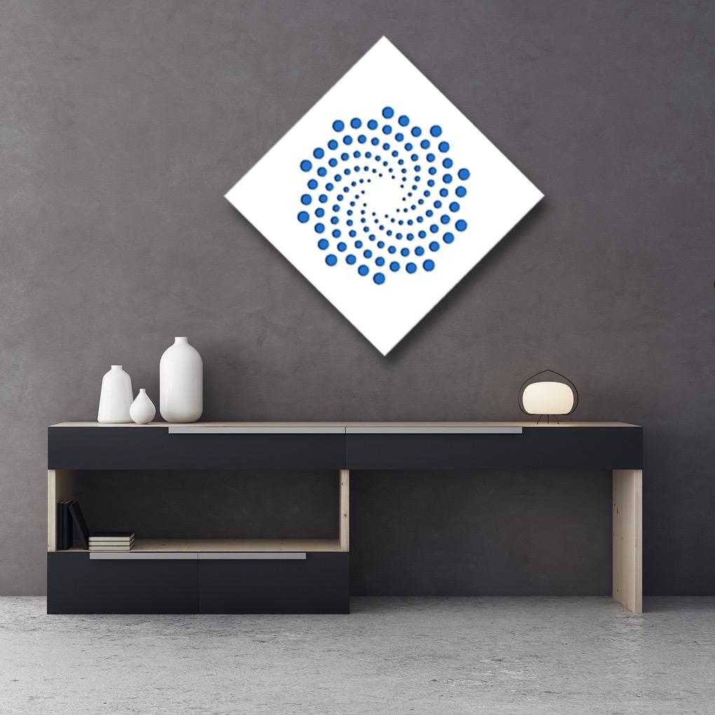 Spirals (Blue), original three dimensional geometric design wall relief  - Pop Art Sculpture by Chuck Krause