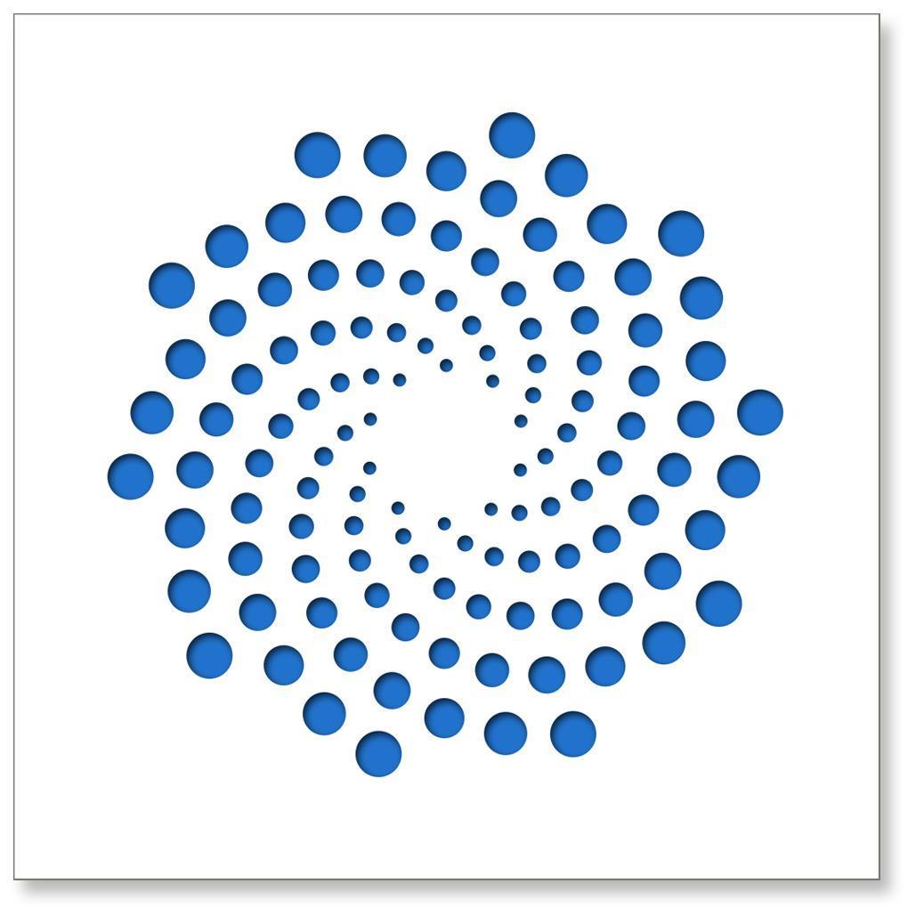 Chuck Krause Abstract Sculpture - Spirals (Blue), original three dimensional geometric design wall relief 