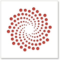 Spirals (Red), original three dimensional geometric design wall relief 