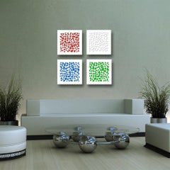 Stones—4 Artworks—original three dimensional geometric design wall reliefs