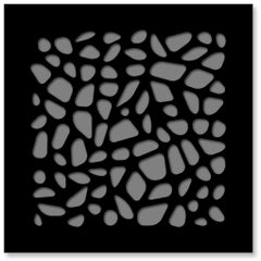 Used Stones (Black & Gray), original three dimensional geometric design wall relief 