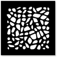 Used Stones (Black & White), original three dimensional geometric design wall relief 