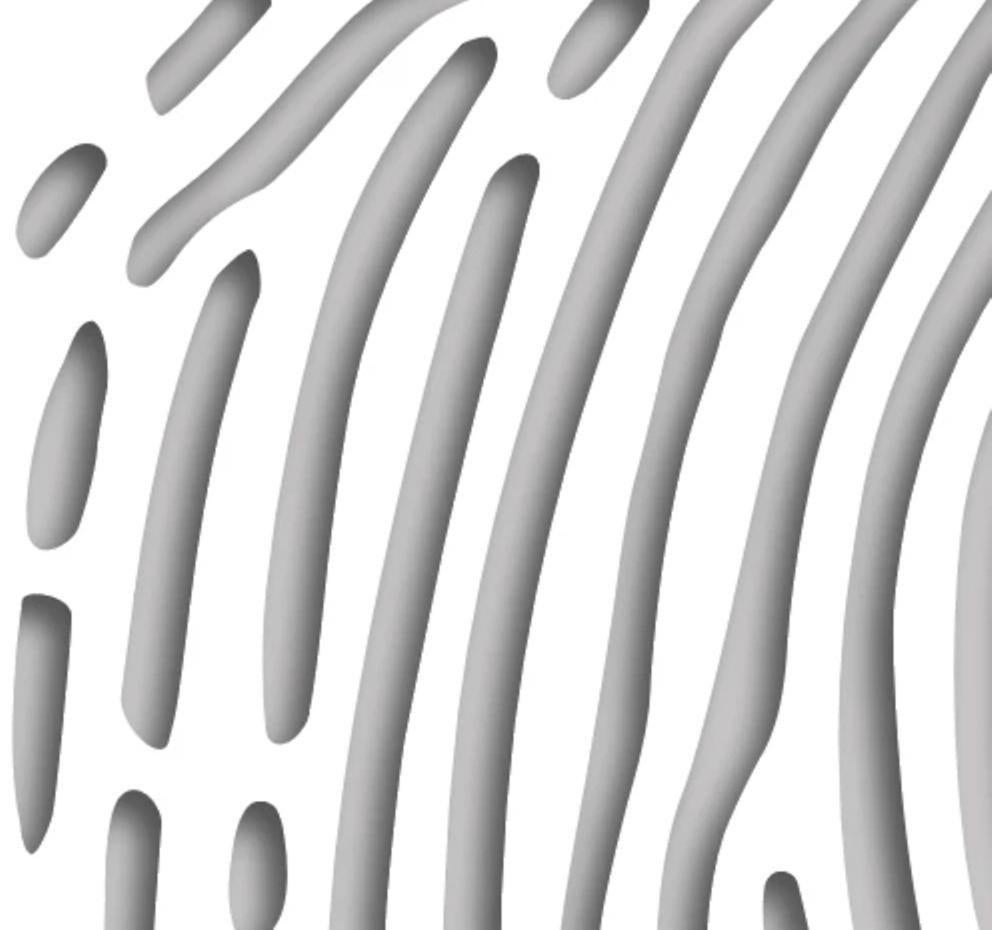 Thumbprint (Grau), original dreidimensionales geometrisches Wandrelief in geometrischem Design  – Sculpture von Chuck Krause