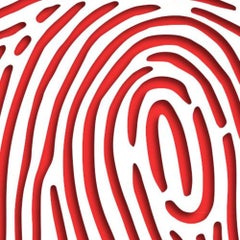 Thumbprint (Red), original three dimensional geometric design wall relief