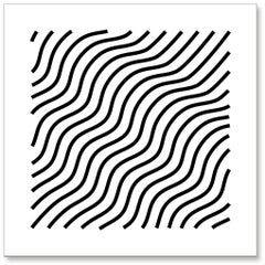 Waves (Black & White), original three dimensional geometric design wall relief 