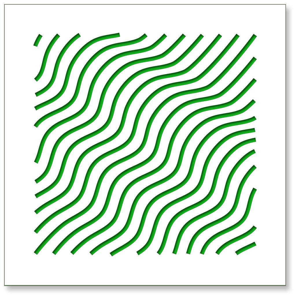 Chuck Krause Abstract Sculpture - Waves (Green), original three dimensional geometric design wall relief 