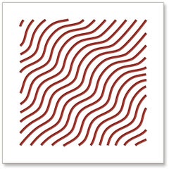 Waves (Red), original three dimensional geometric design wall relief 