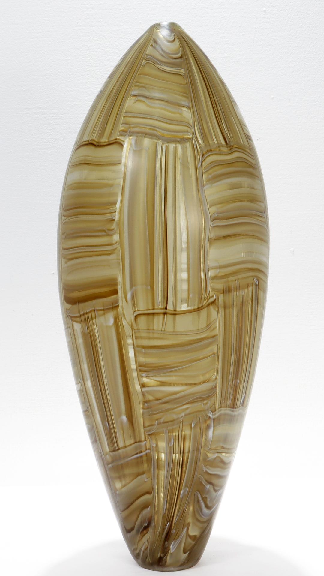 Modern Chuck Lopez Blown Murrine Patchwork Art Glass Vase Entitled 