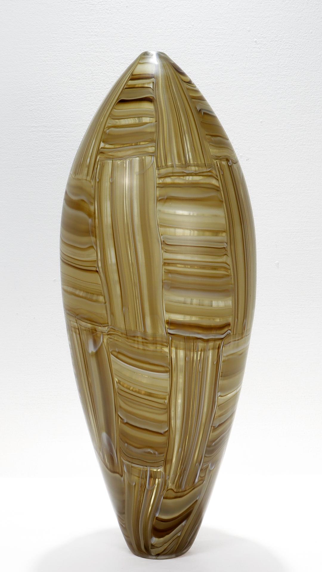 Chuck Lopez Blown Murrine Patchwork Art Glass Vase Entitled 