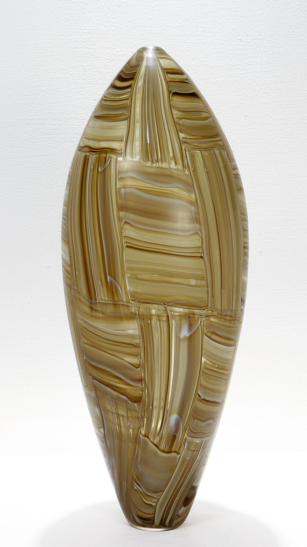 Contemporary Chuck Lopez Blown Murrine Patchwork Art Glass Vase Entitled 
