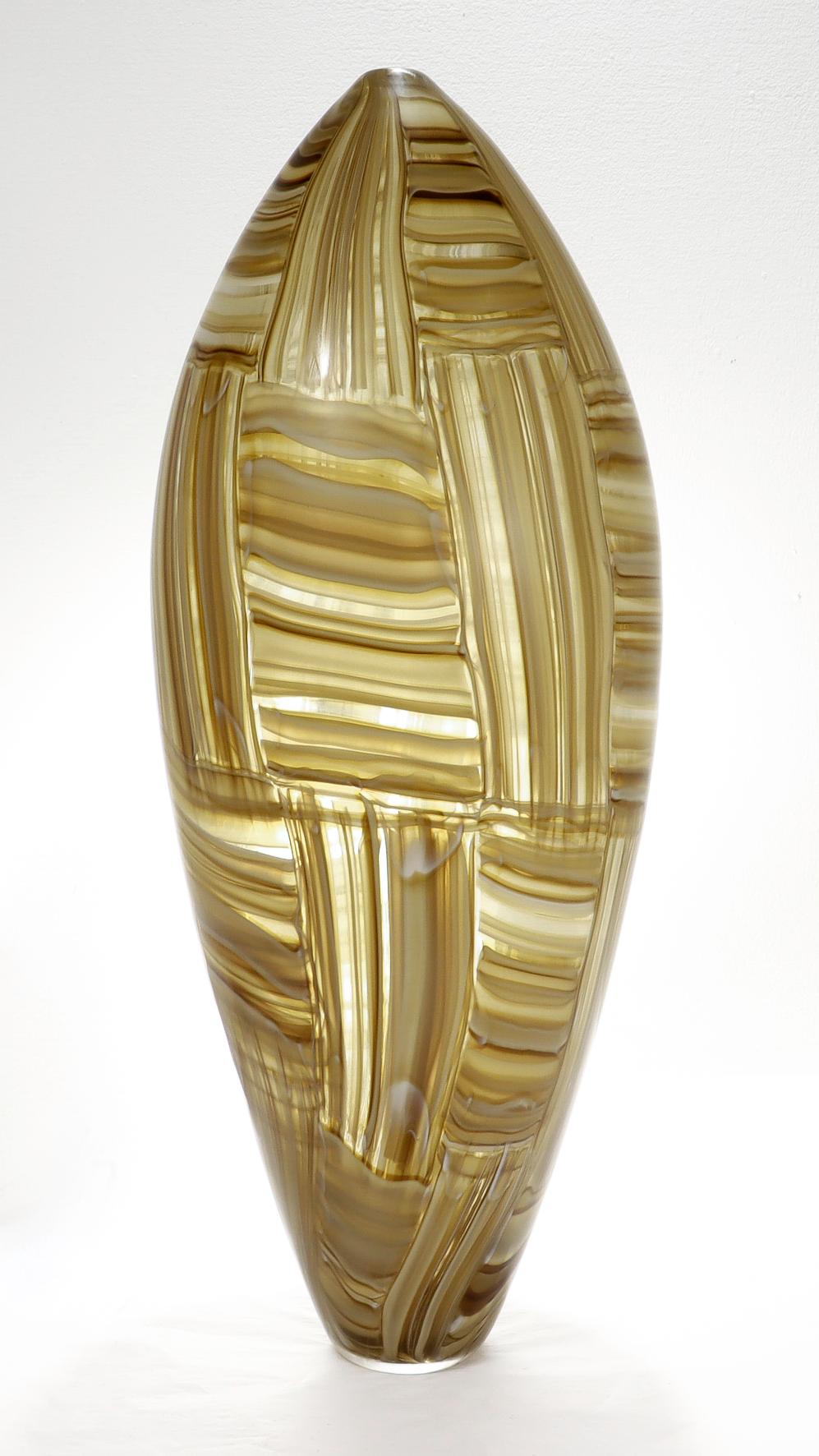 Chuck Lopez Blown Murrine Patchwork Art Glass Vase Entitled 