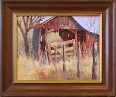 „BARN TO LAST“ TEXAS LANDSCAPE NEAR FREDERICKSBURG 21 X 25 FRAMED OPA Member