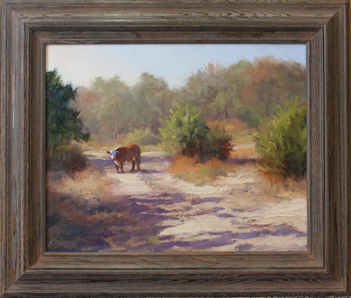 CHUCK MAULDIN Animal Painting - "JAYWALKER" TEXAS LONGHORN CATTLE