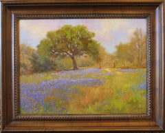 "PASTURE BONNETS" TEXAS BLUEBONNETS NEAR FREDERICKSBURG 25 X 31 FRAMED OPA Membe