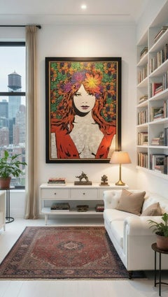 Mystai Blue Screen Print on Wood Panel, Signed Edition of 30, 2010+