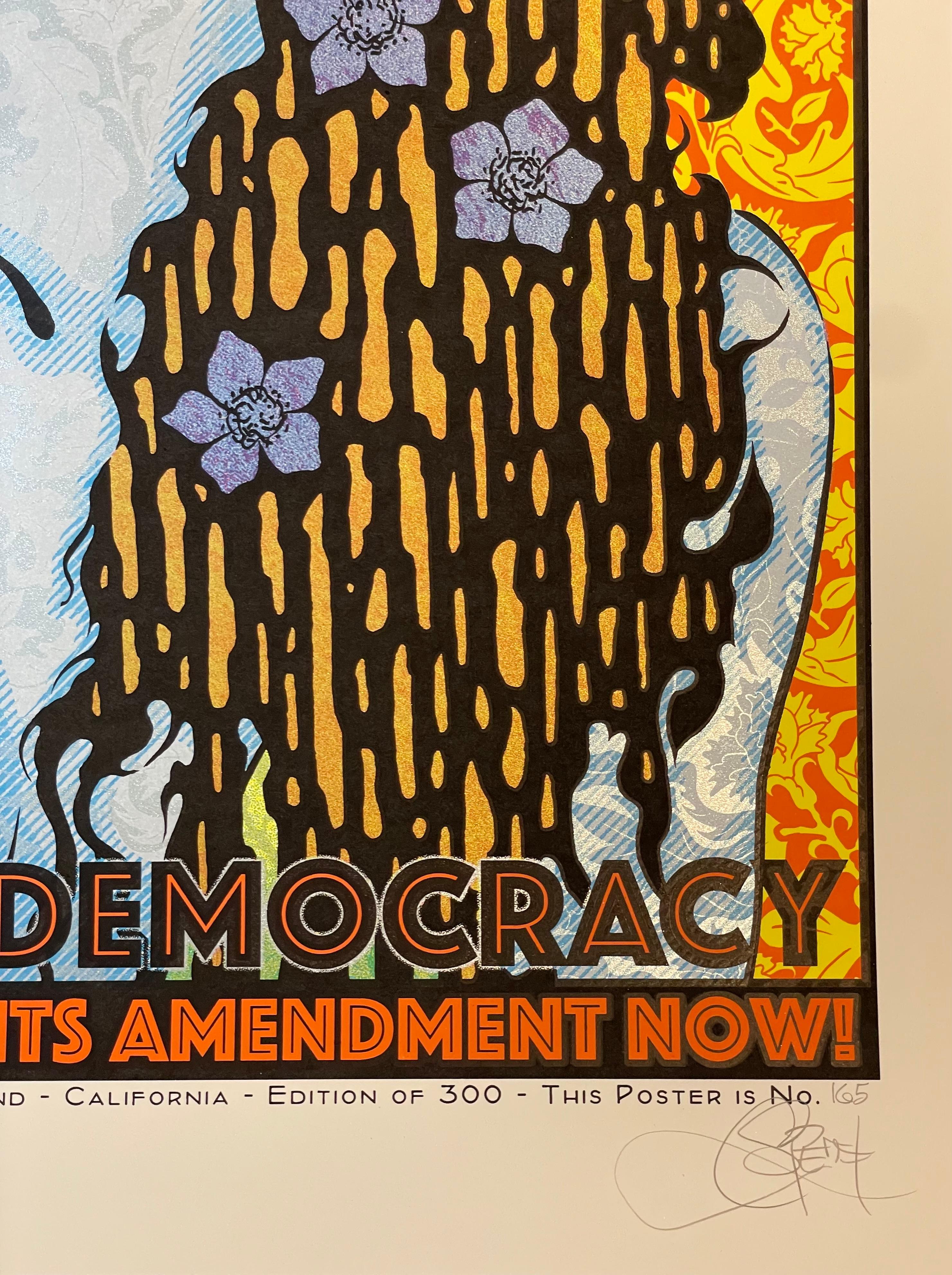 “Equal Rights, Flower of Democracy” Chuck Sperry Screenprint  For Sale 2
