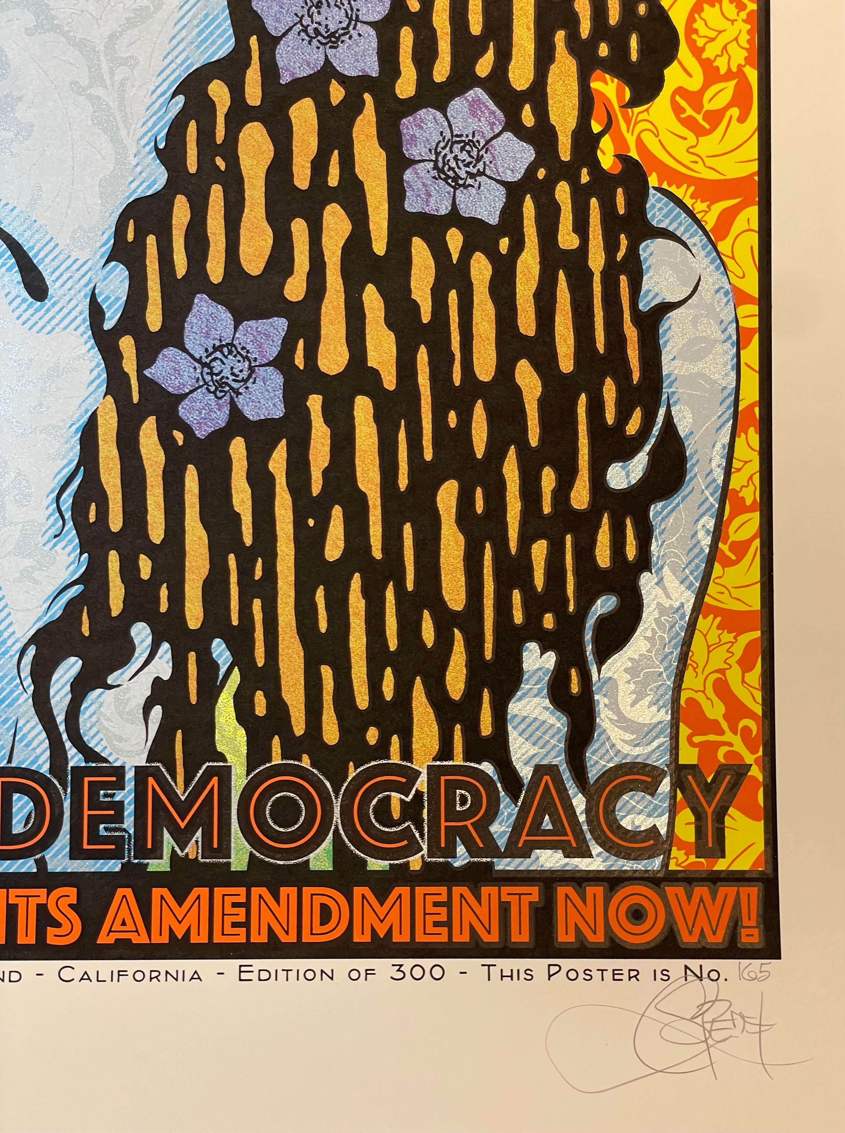 “Equal Rights, Flower of Democracy” Chuck Sperry Screenprint For Sale 2