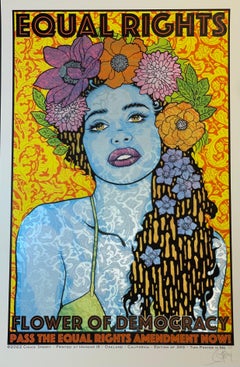 “Equal Rights, Flower of Democracy” Chuck Sperry Screenprint 