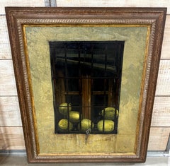 Chuck Wood Trompe l’Oeil Still Life of Striped Melons in Barn Window, c. 1970s