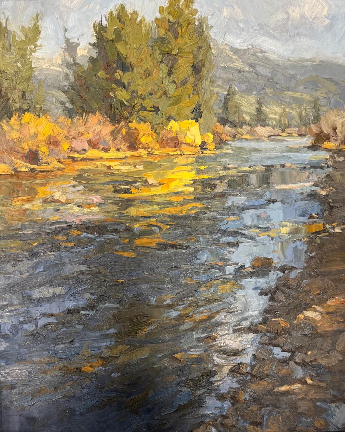 Ciel bleu, rivière bleue - Painting de Chula Beauregard