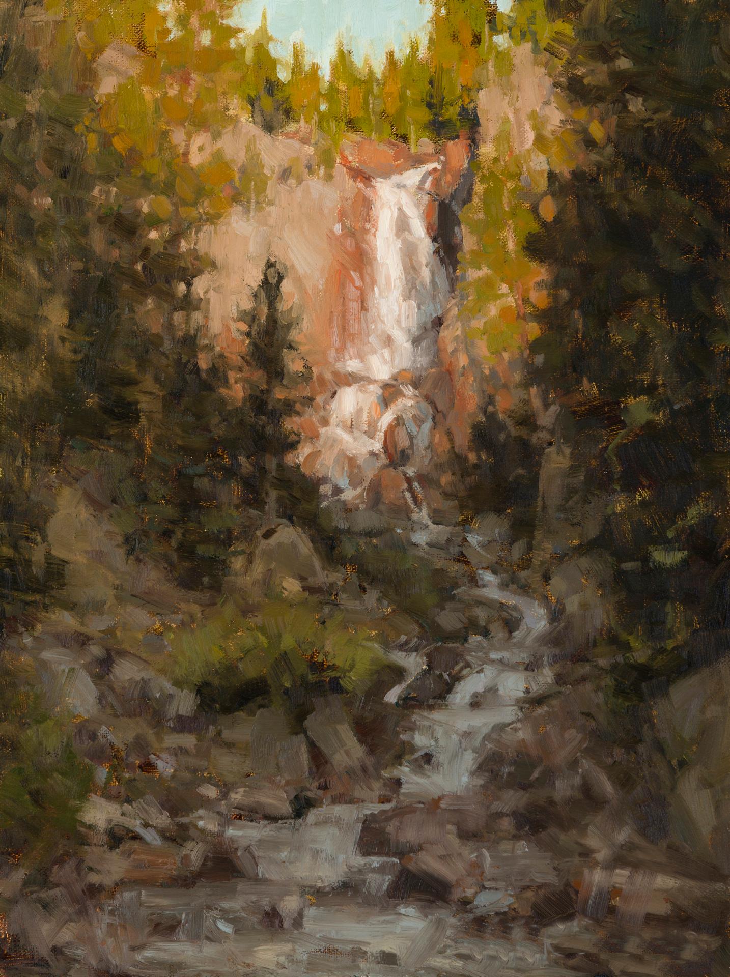 Fish Creek Falls Abend (Impressionismus), Painting, von Chula Beauregard