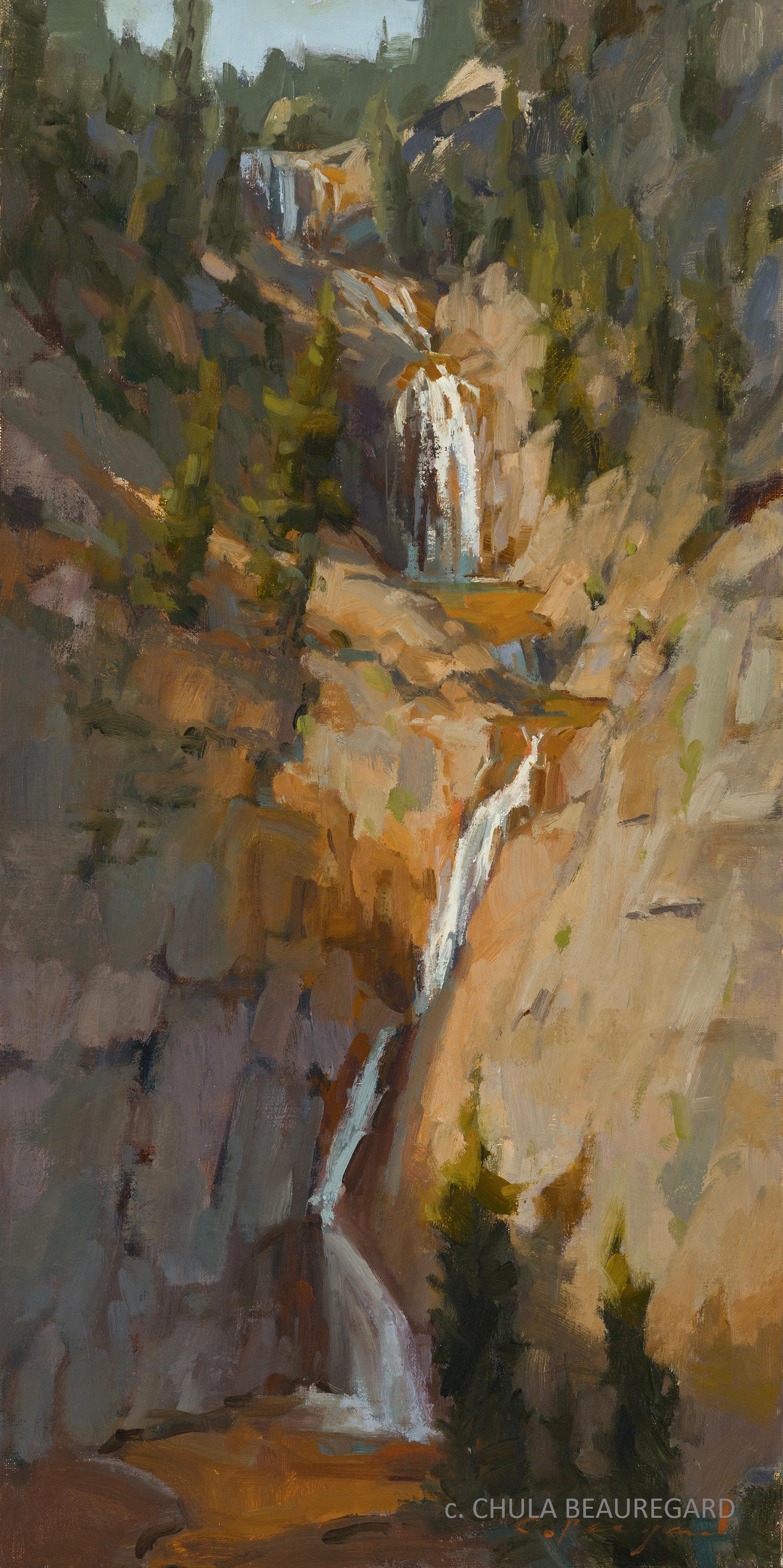 Seven Falls - Painting by Chula Beauregard