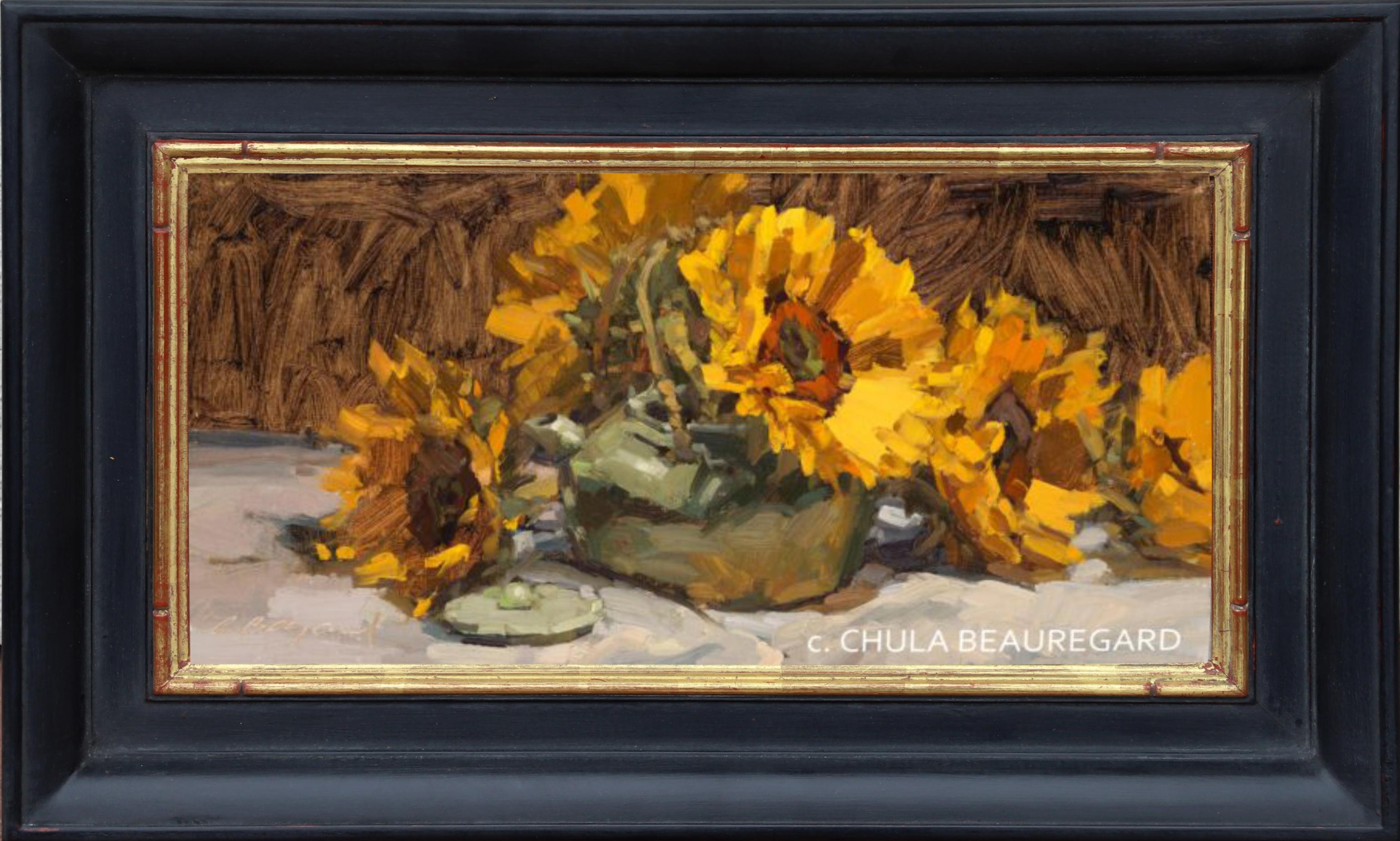 Sunflowers in the Studio - Painting by Chula Beauregard