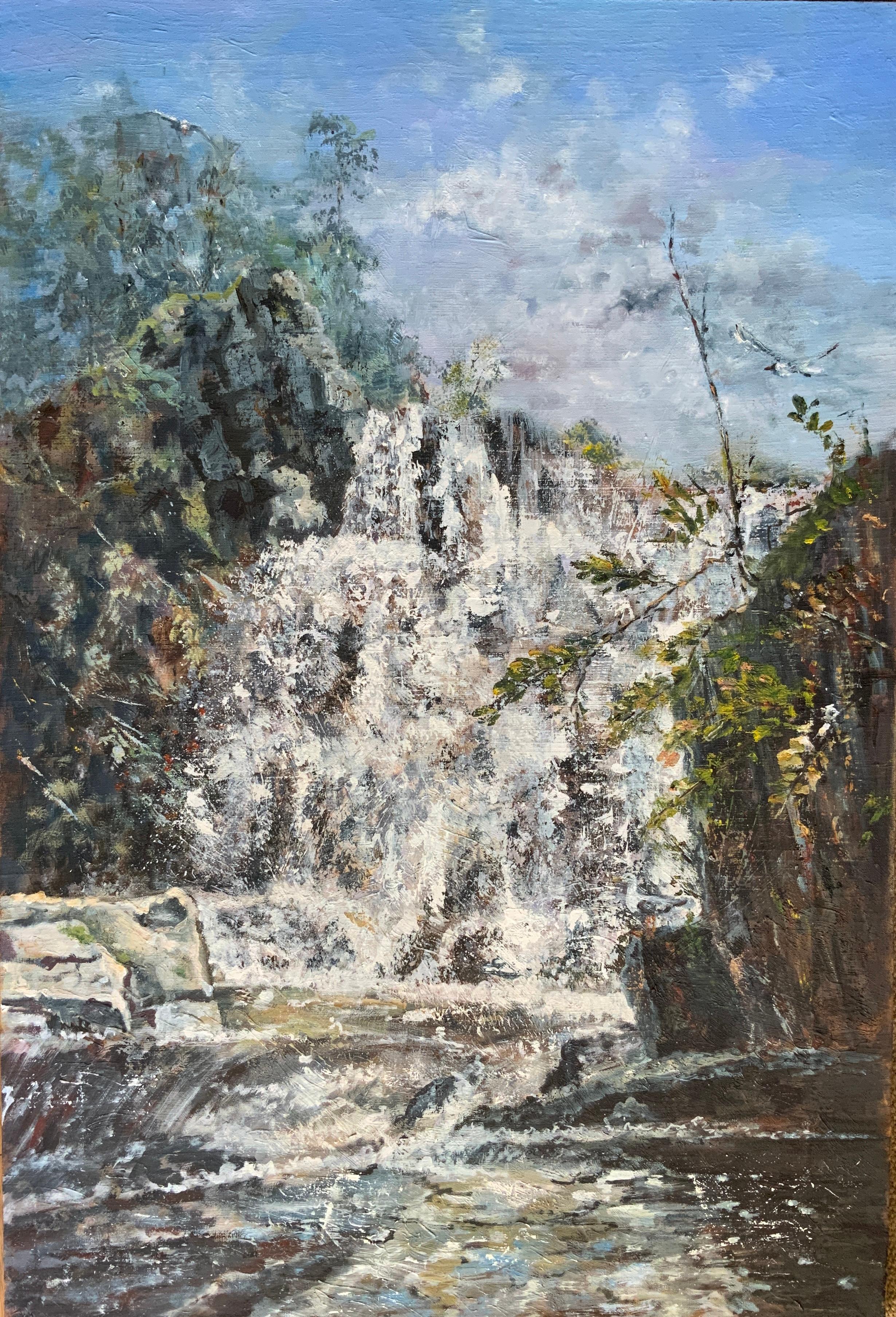 Chulkova Elena Landscape Painting - A waterfall that I will never enter