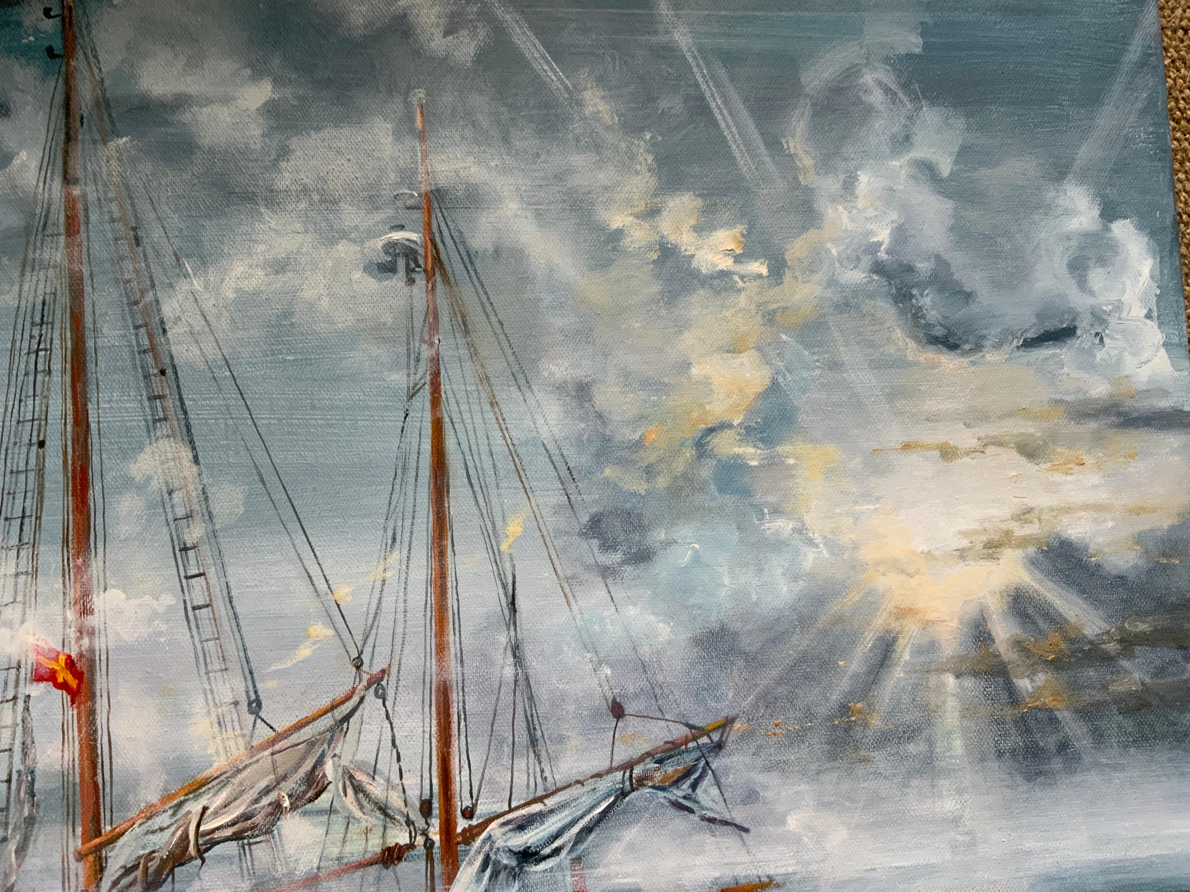 My ship is a hymn to individuality and personal freedom. It seems to me that this is especially relevant now, in our time. At the same time, the painting is made in soft, calm tones. The beauty of a carefully painted ship rivals the beauty and