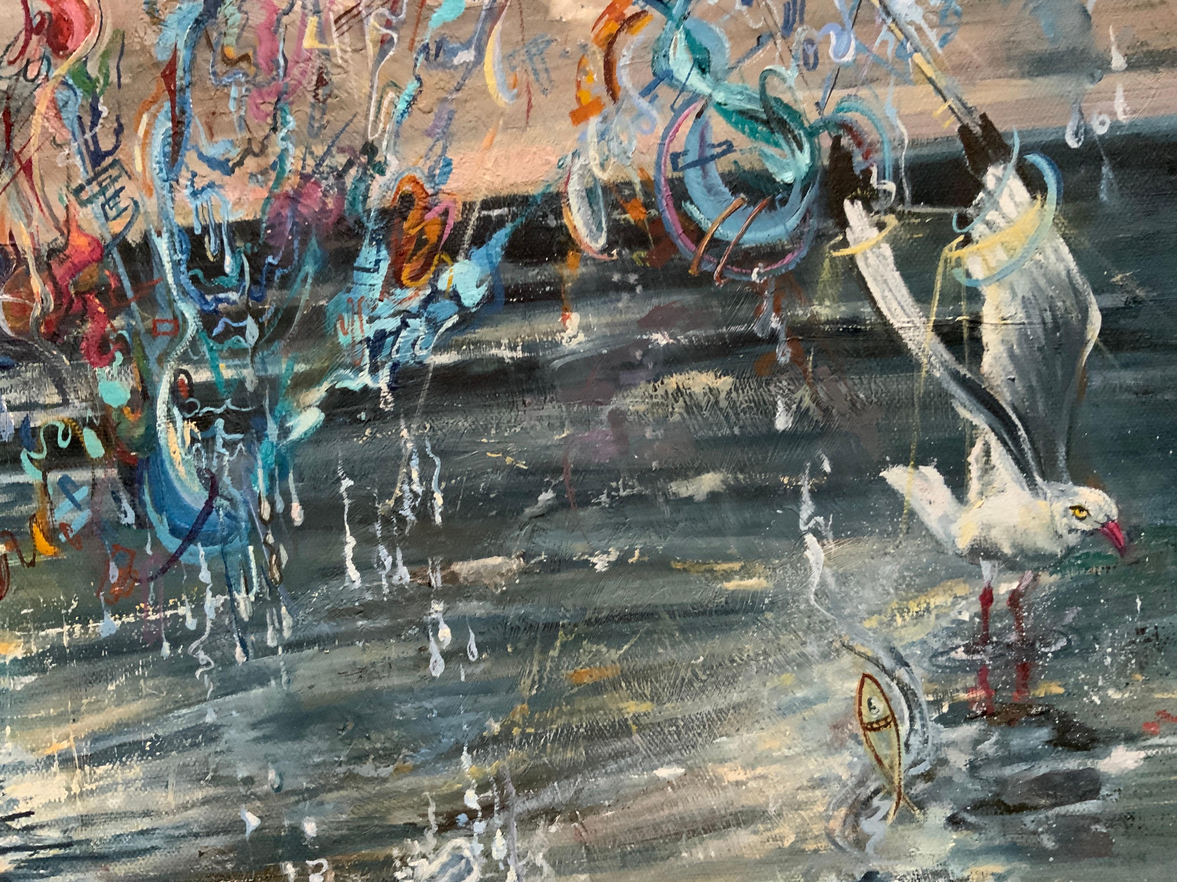 Giochi Seagull - Painting Espressionista di Chulkova Elena