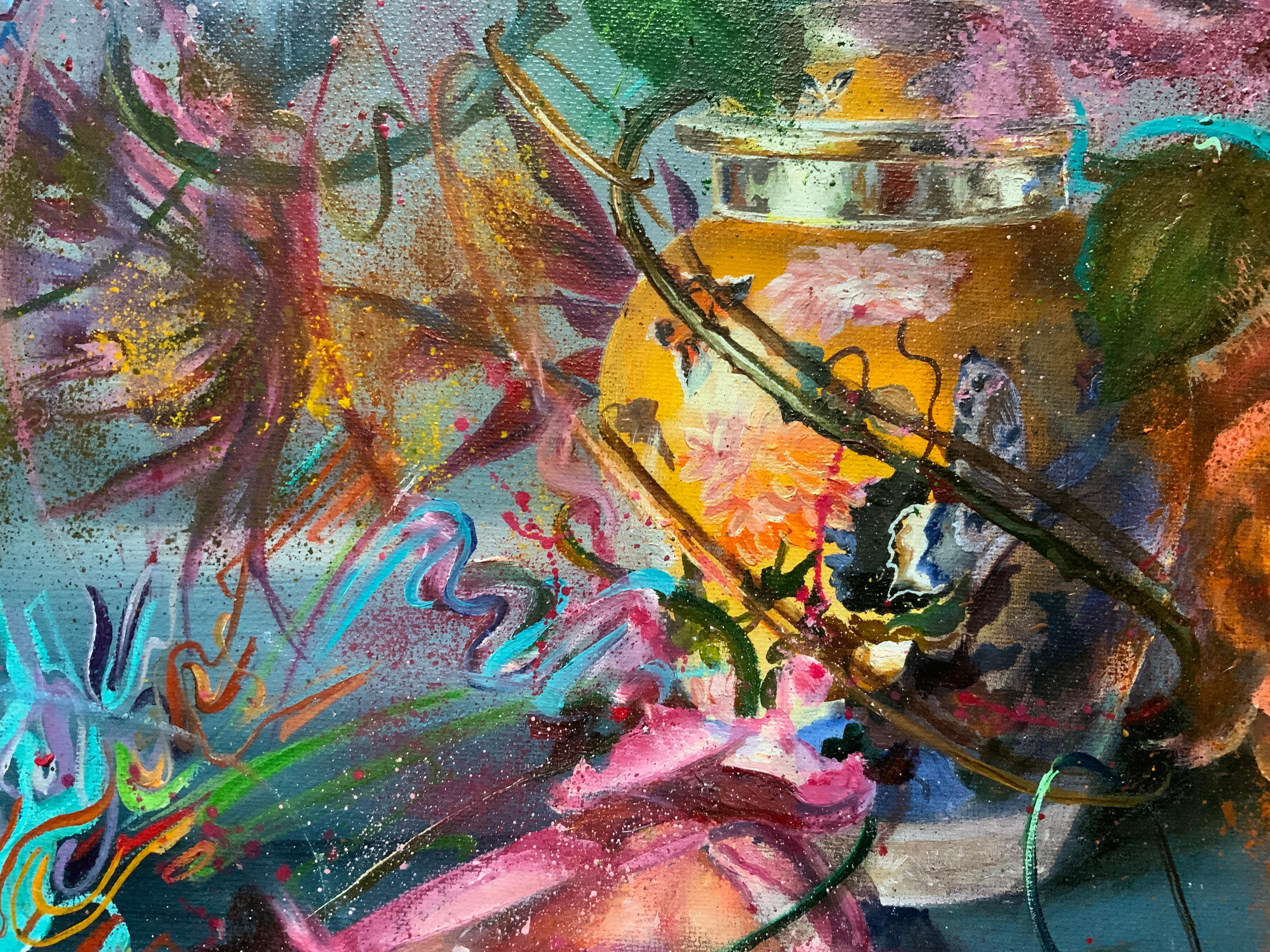 Sommer (Grau), Interior Painting, von Chulkova Elena