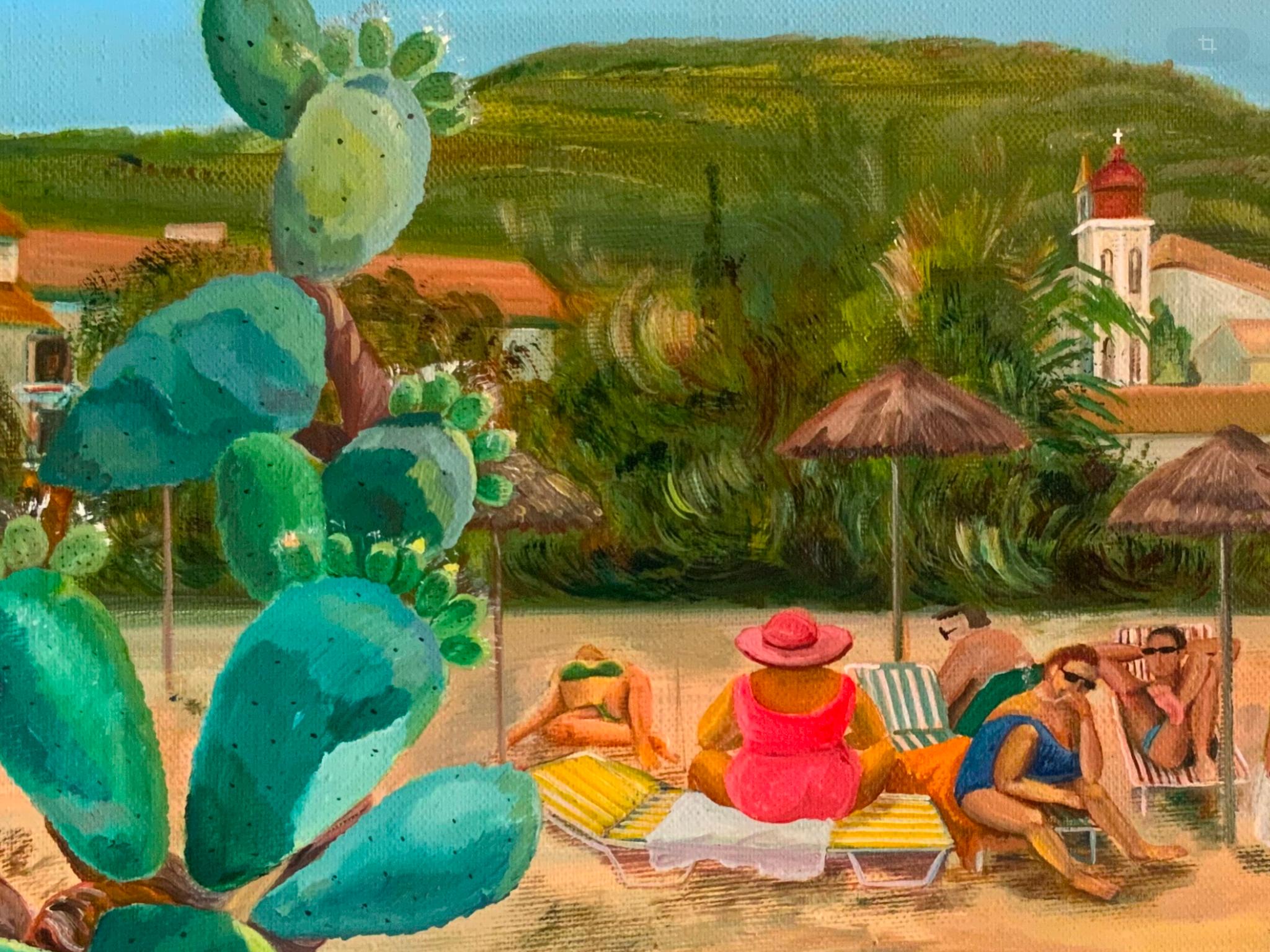 La spiaggia di Corfù - Painting Impressionismo di Chulkova Elena
