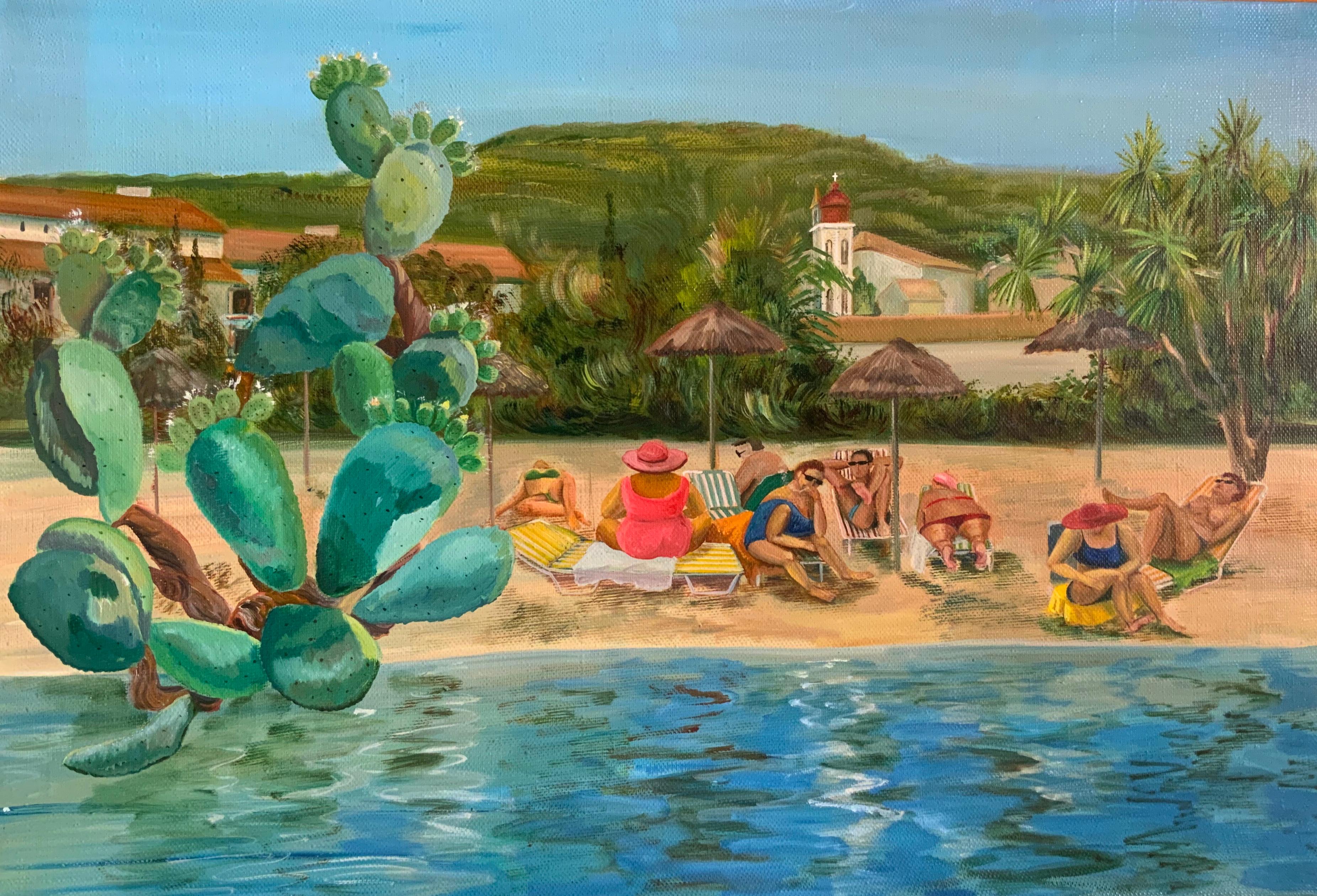 Landscape Painting di Chulkova Elena - La spiaggia di Corfù