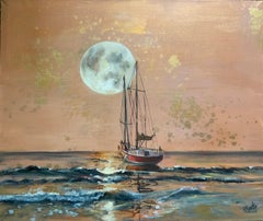 El viaje. paisaje marino pintura original